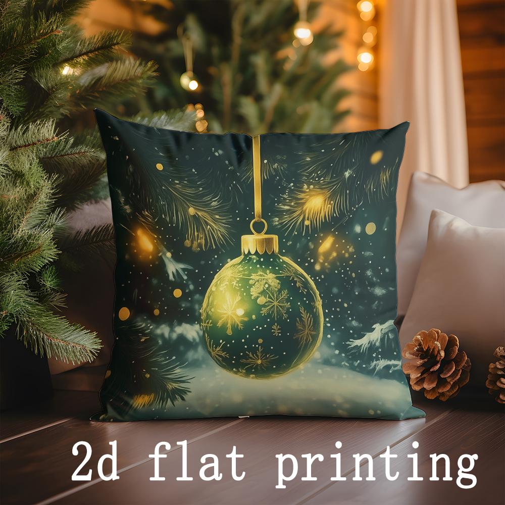 Home Decor Christmas Decorative Cushion with Festive Prints Pattern Cushion Cover Suitable for Sofa Bedroom Car Pillow Cover
