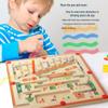 Montessori Wooden Magnetic Maze for Kids - Educational Bead Sorting & Number Color Board