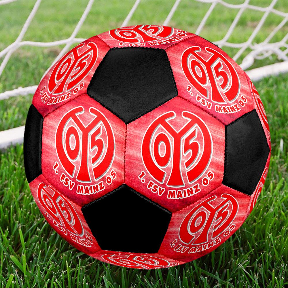 FSV Mainz 05 Size 5 Soccer Ball, Machine-Stitched PVC, Durable & High Bounce, All Ages Fit, Fan Merchandise, Matches & Outdoor Use.