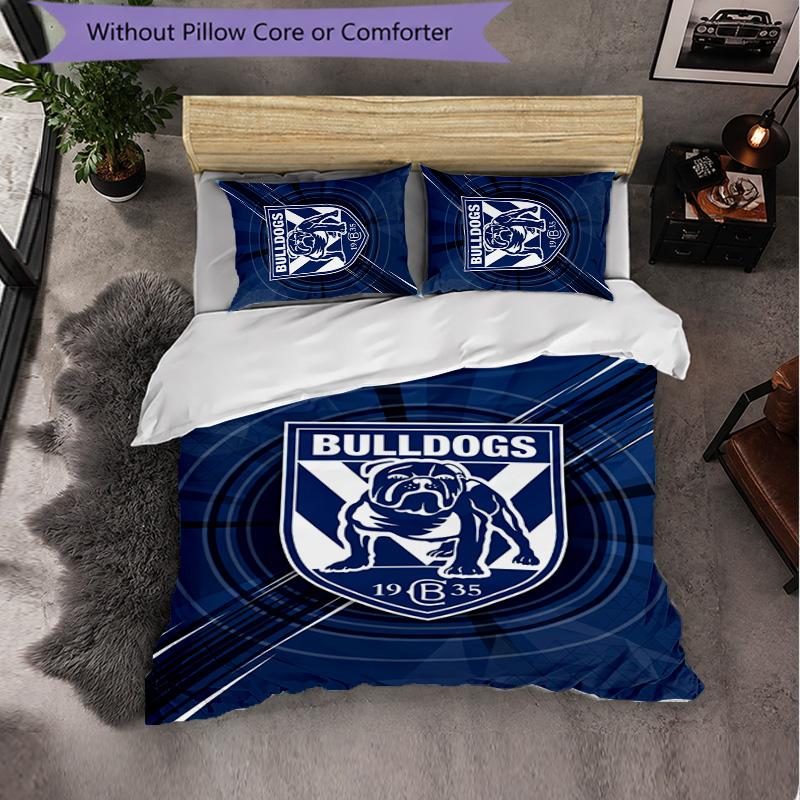 Canterbury-Bankstown Bulldogs Pattern Microfiber 3Pcs Bedding Set Decor Duvet Cover Set For Bedroom Home Use