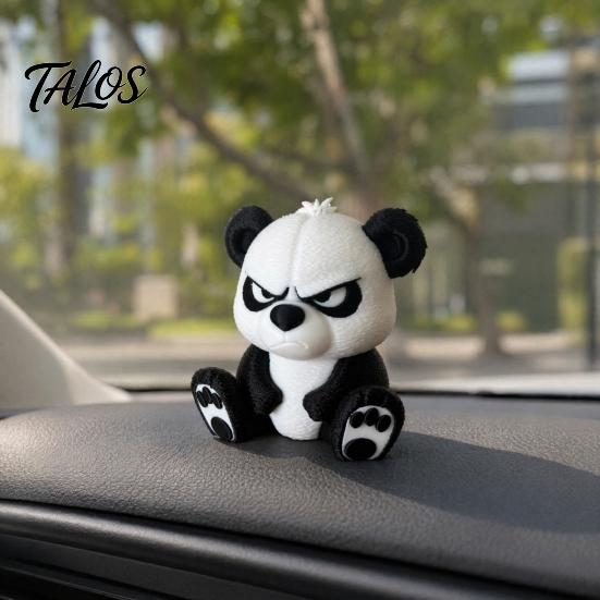 Unique Desk Accessory Angry Panda Figurine, 3D Printed Funny Statue Ornament, Cute Desktop Detailed Animal Ornament Decor for Home Office Room