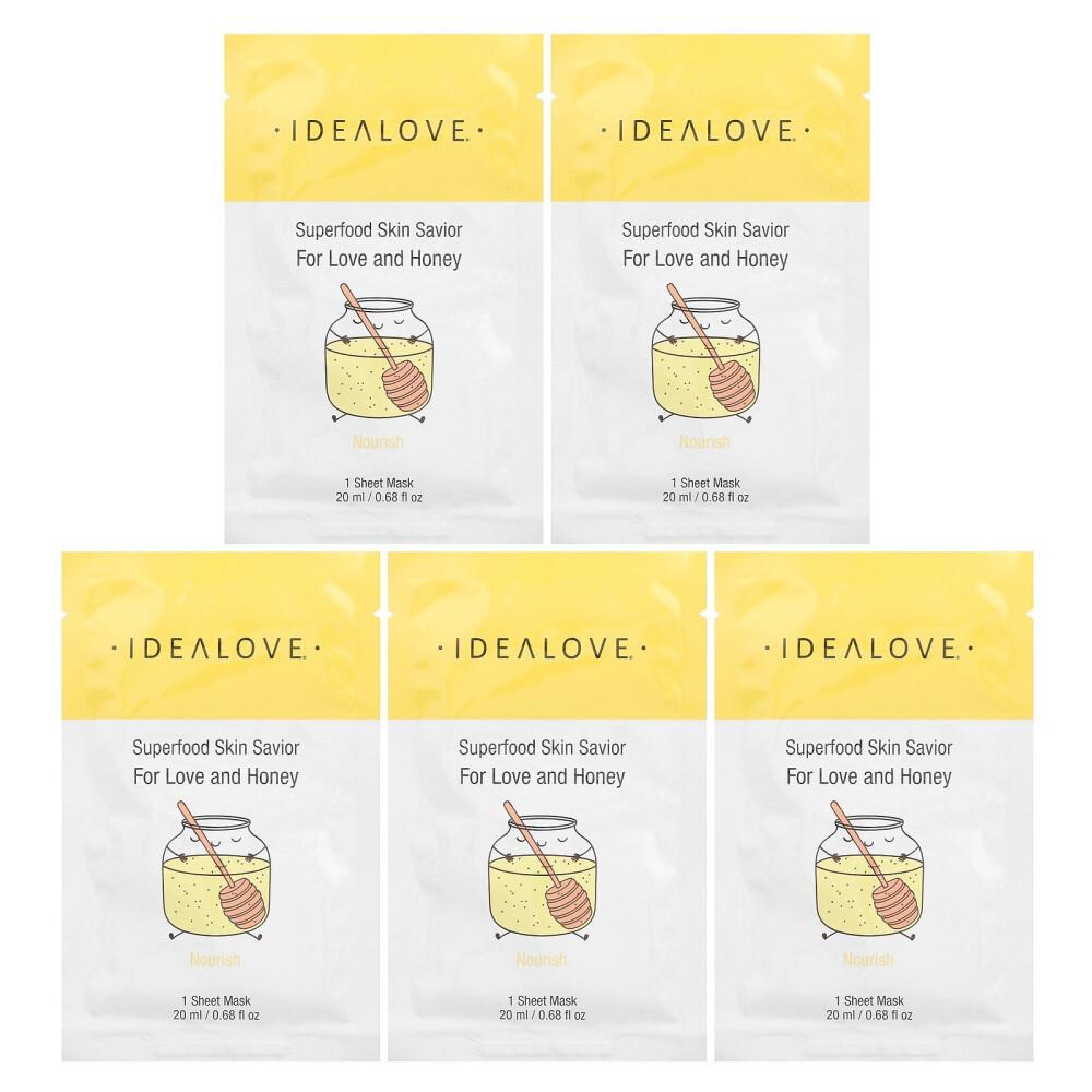

iDealove Superfood Skin Savior Honey Mask, 5 Sheets x 20ml (0.68oz) 5 ea - 1 ea