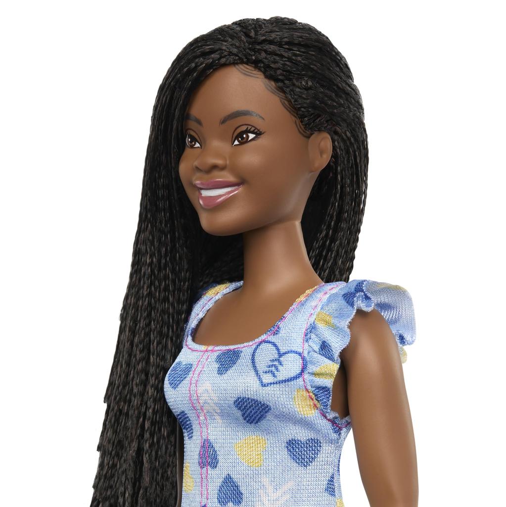 barbie Fashionista Heart Mini-Puppe für Kinder ab 3 Jahren und HYK14 Kleid, Ankleiden & Haus, Oben, Blau,