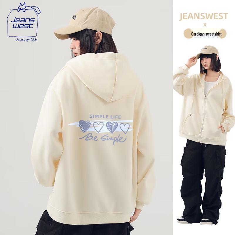 JEANSWEST CLUB Women's Heavyweight Hooded Zipper Cardigan Sweatshirt