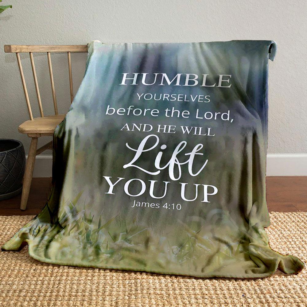 

Humble Yourself Bible Verse Blanket Printed Blanket for Living Room Bed Couch lunch break Soft Cozy Blanket for Friend s festival Gift 80cm x 120cm