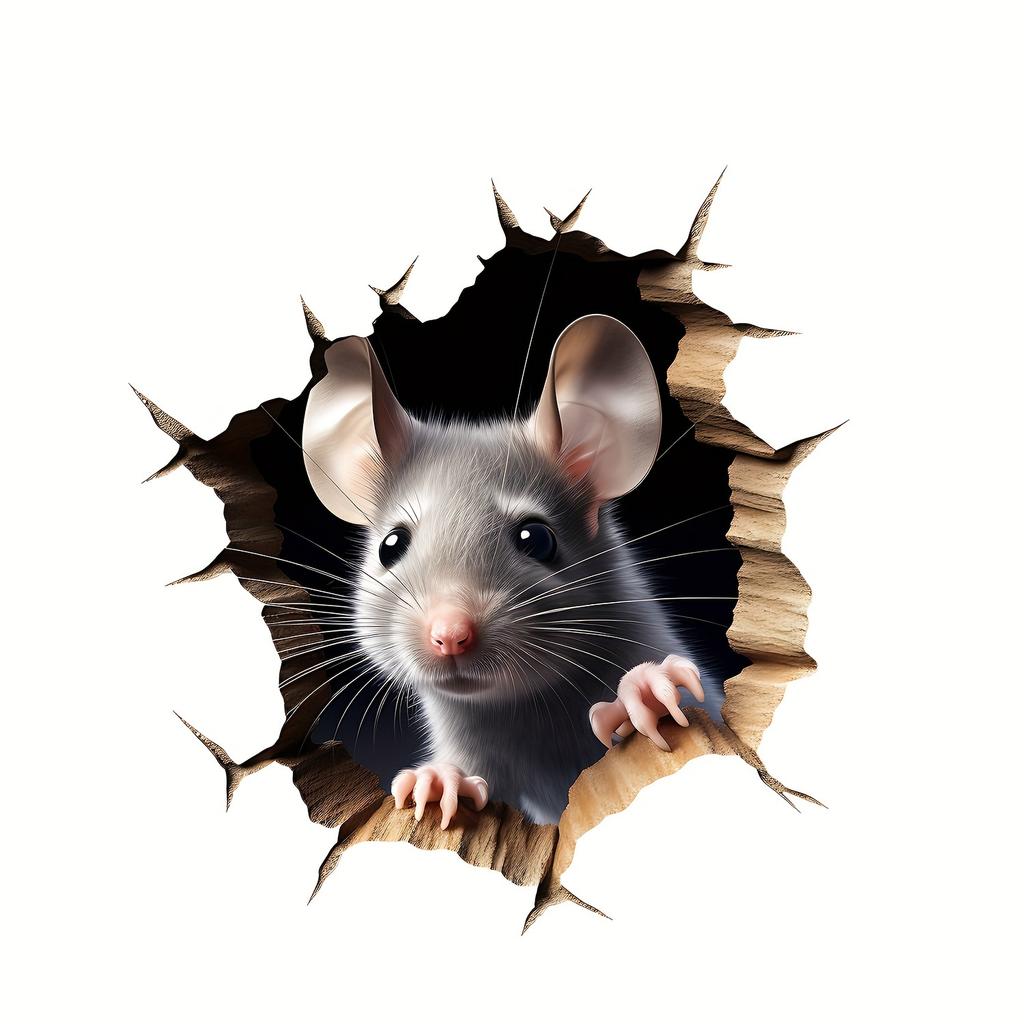 Mouse Hole Wall Sticker, Funny and Cute Mouse Hole Window Sticker, Suitable for Living Room, Bedroom, Kitchen, Wall, Stairs, Bathroom, Home Decor