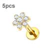 5Pcs/lot Titanium CZ Ear Stud Tragus Cartilage Earrings for Women Labret Lip Lobe Ring Helix Daith Piercing Body Jewelry