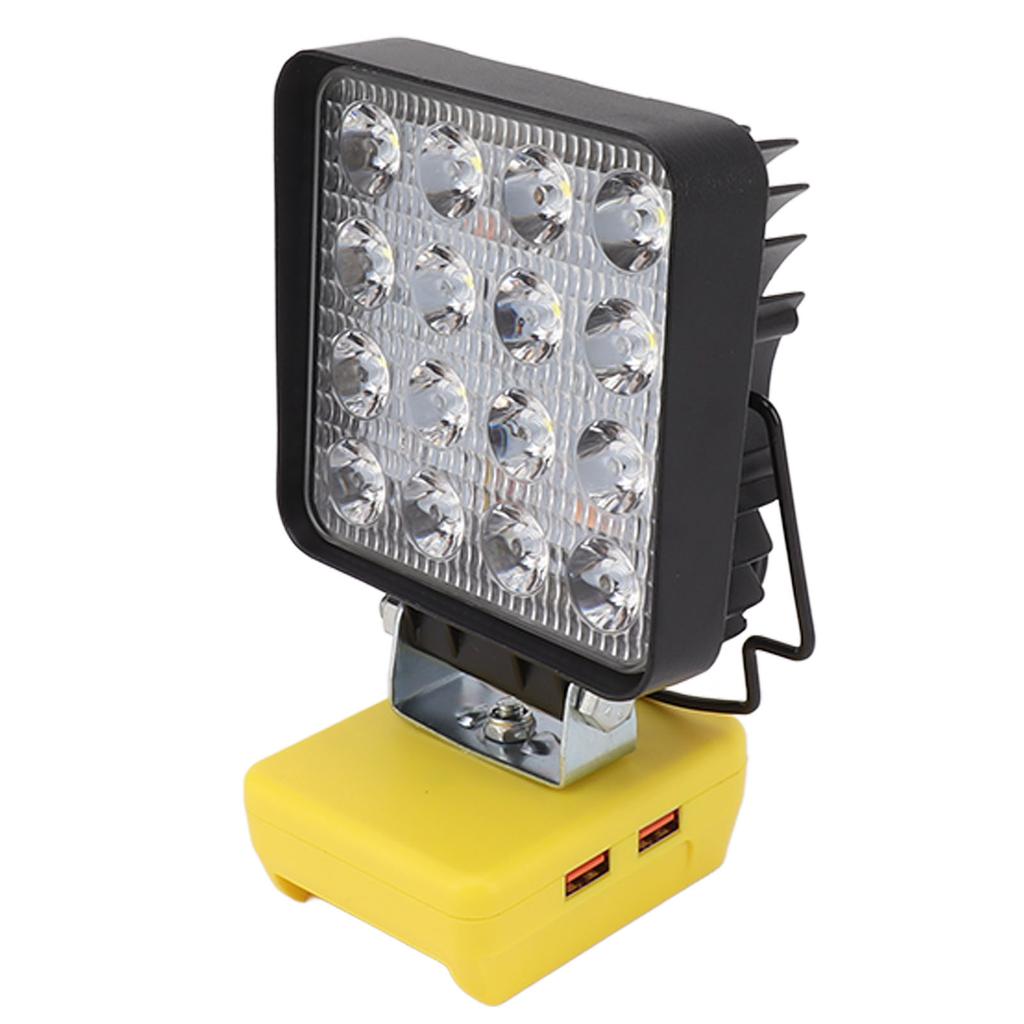 20W Handheld Work Light, 16 LED Beads, Rotating Head, Hiking with 2 USB Ports, for batteries:  200  201  203  204  206 etc. (ships without b