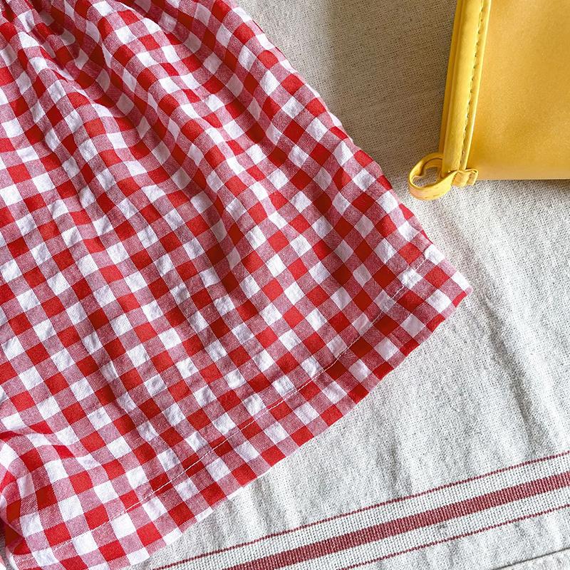 Kinder-Shorts mit Karomuster, neuer Stil, lässige Sporthose, lockere, dünne, vielseitige Heimhose, Sommerhose für Jungen und Mädchen, süße Mode, Strandshorts