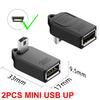 2PCS Mini/Micro Male UP/Down/Left/Right 90°Elbow USB-A OTG USB 2.0 Data Transfer 5v 1a 480Mbps For Charger PC Computer GPS Car