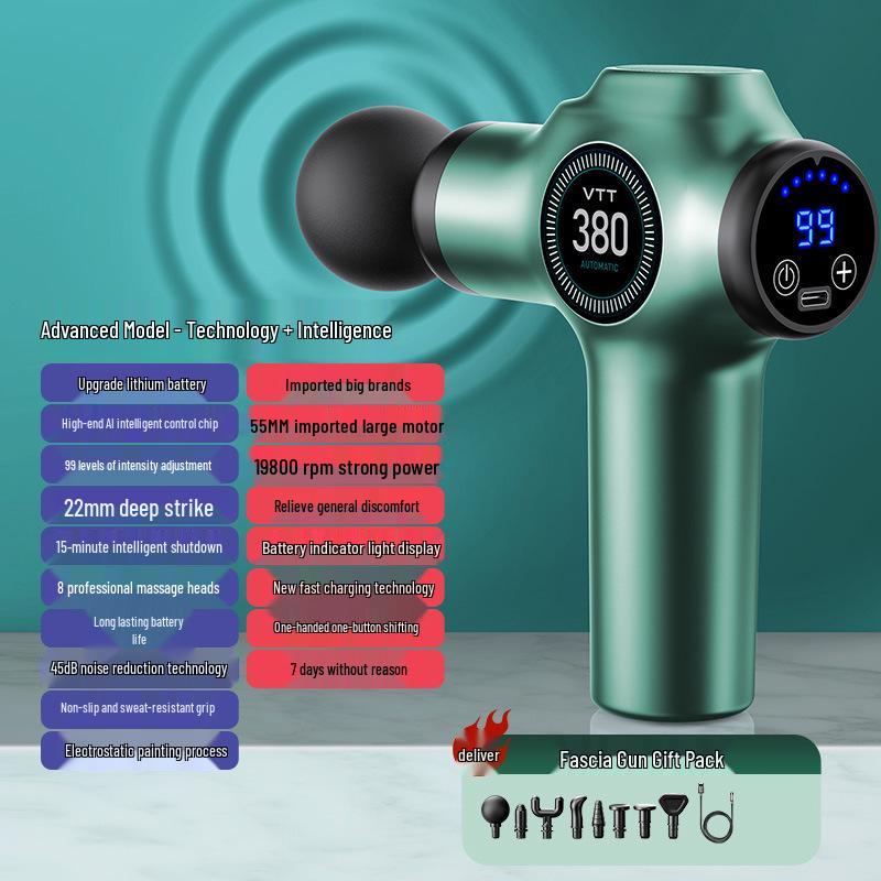 אקדח עיסוי VTT - דגם 99, אקדח עיסוי מקצועי להרפיית שרירים 99 הילוכים