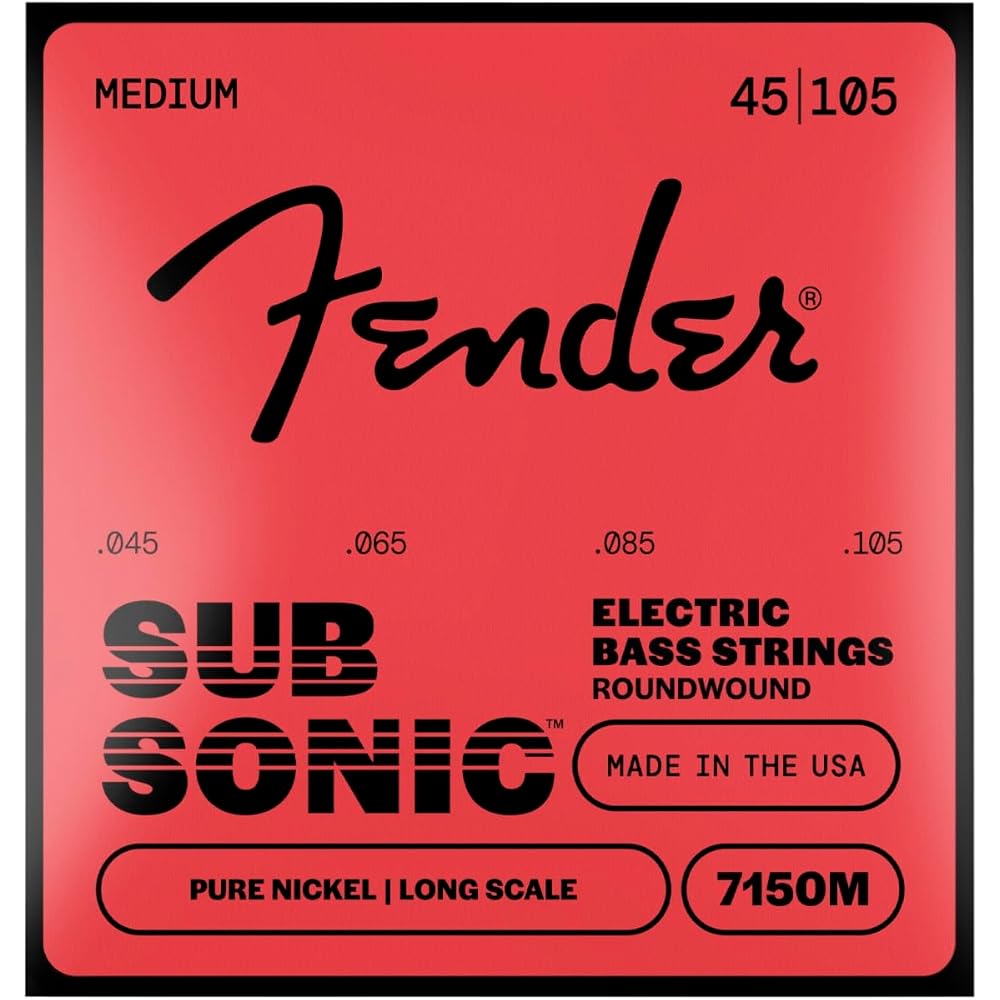 Fender SubSonic 7150M Bass Strings Pure Nickel Long Scale Gauges .045-.105 4 String Set