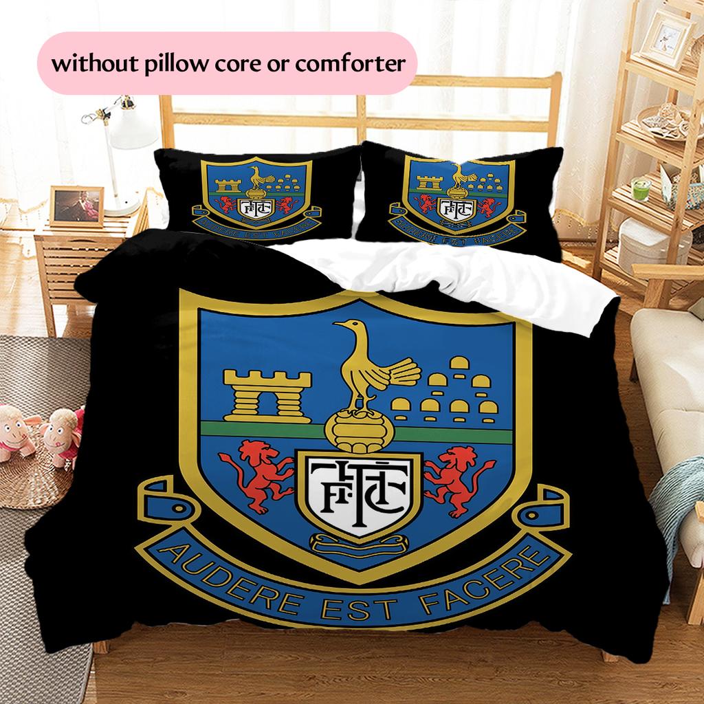 FC Tottenham Hotspur Logo Pattern Bedding Home Decoration Birthday Gift (1 * Duvet Cover + 2 * Pillowcase, Without Core)