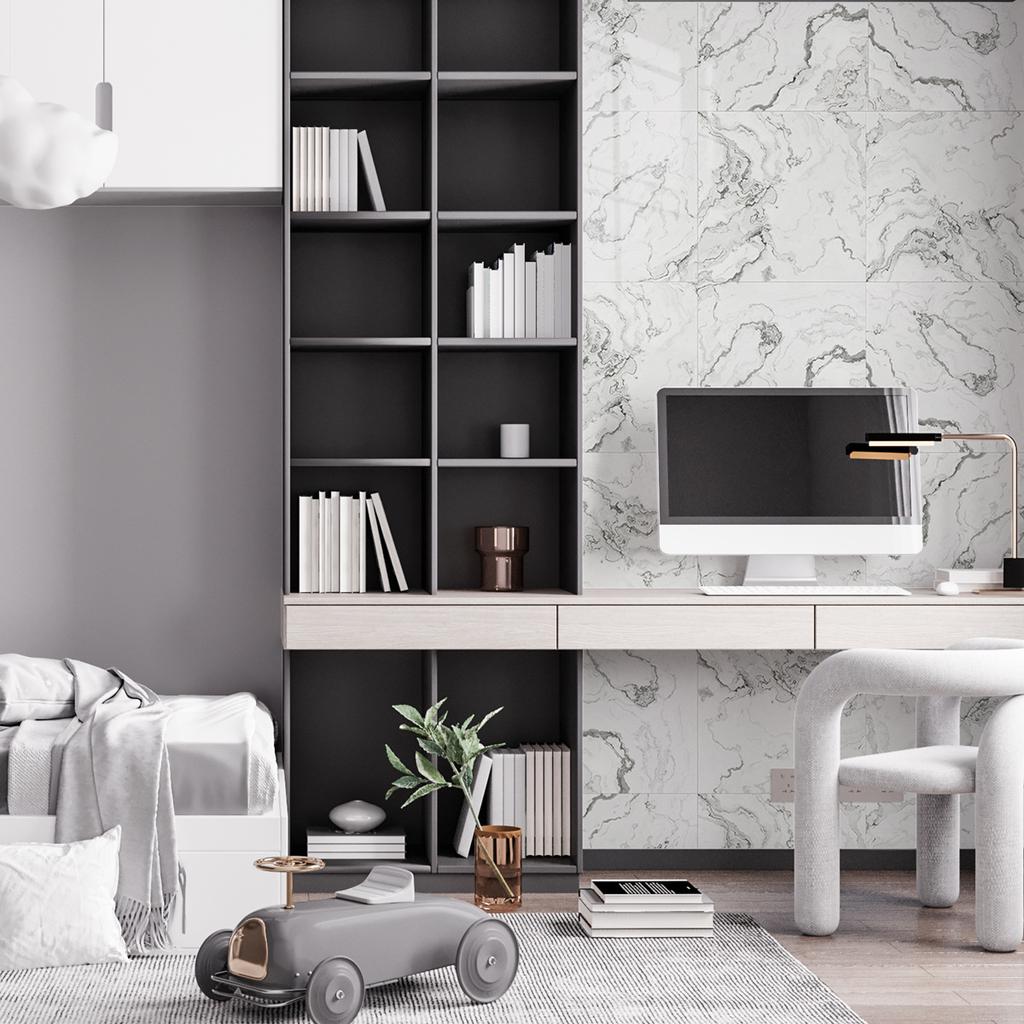 Crystal Marble Kitchen Oil-Proof Tile Sticker Non-Slip Waterproof Wall Sticker Imitation Tile Bedroom Wall Sticker