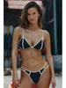 2025 European & American Stylish Backless Color Block Beach Bikini for Women