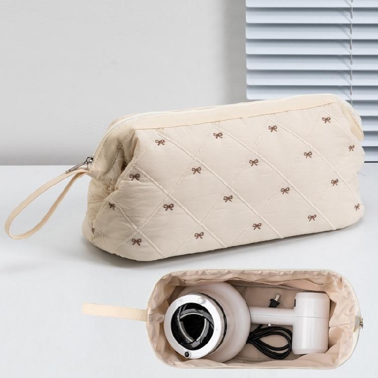 Spacious Multi Compartment Travel Toiletry Bag for Organizing Hair Styling Tools and Cosmetics Lightweight Foldable