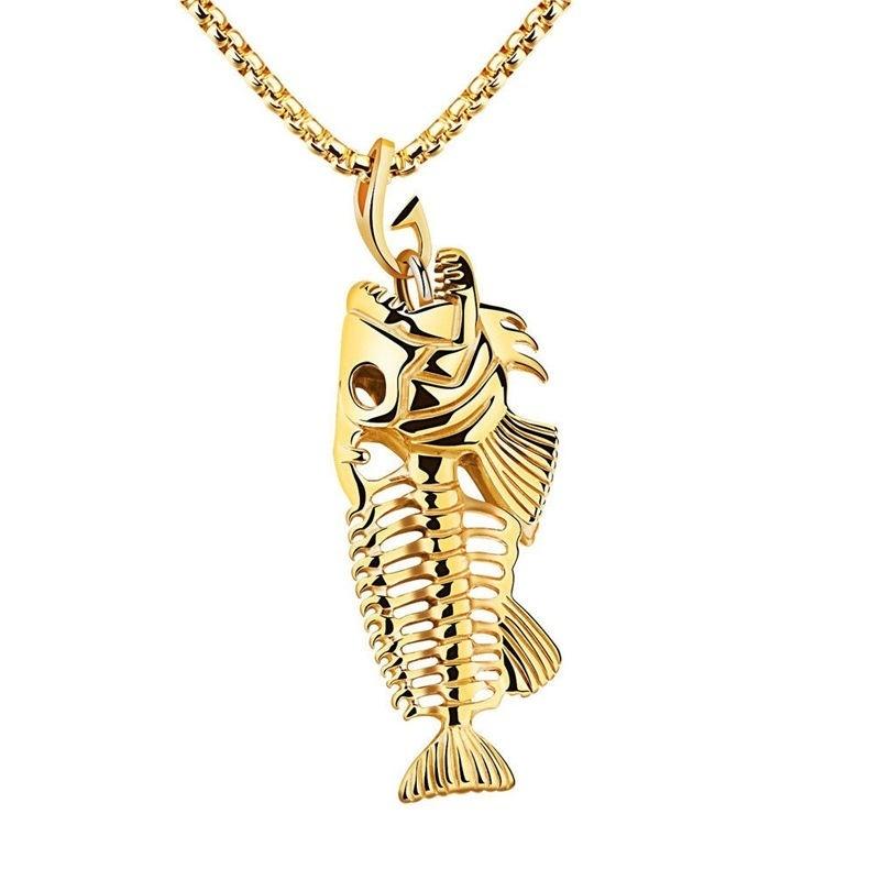 Whole Pendants Necklace Fish Skeleton 