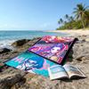 1pc KPop Demon Hunters10 Beach Towel, Beach and Seaside Swimming Pool Equipment, Fashion Pattern, Rectangular, Travel Essentials