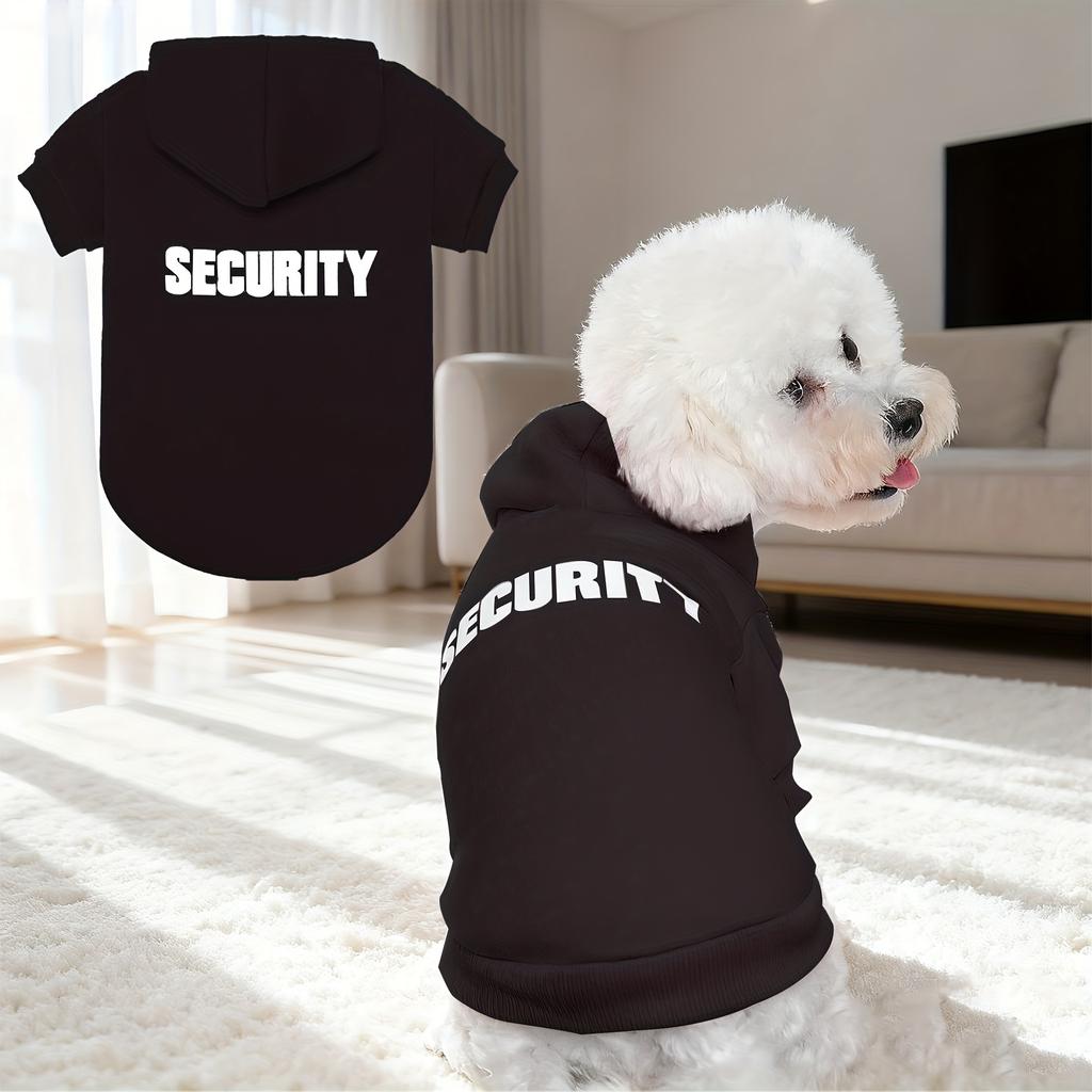 Security Printed Cozy Dog Hoodies Puppy Sweater Cold Dog Coats Pet Clothes Hooded for Dog Cat L-5XL Small Medium and Large Dogs