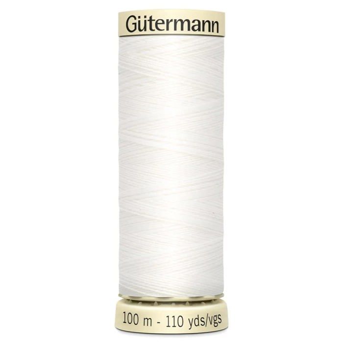 Fil à broder ou à coudre - Gutermann - 788988-800 - Polyester - Blanc - 100 m
