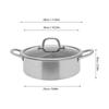 28cm Stainless Steel Hot Pot with Divider Pot with Glass Lid Hot Pot with Spoon/ Leaky Spoon