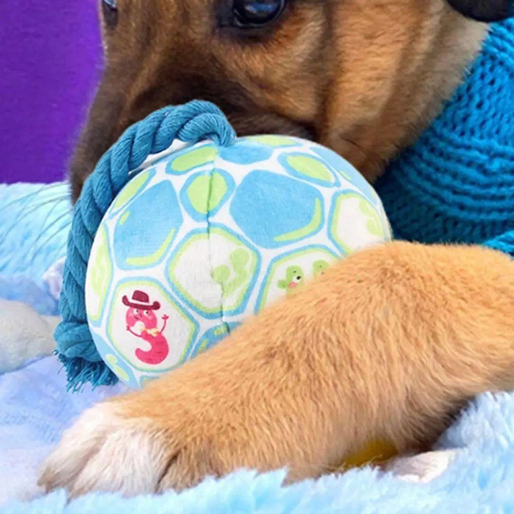With Rope Knot Pet Plush Sound Toy PP Cotton Filling Doggy Disc Ball Chew Ball Dog Toy Ball  Indoor