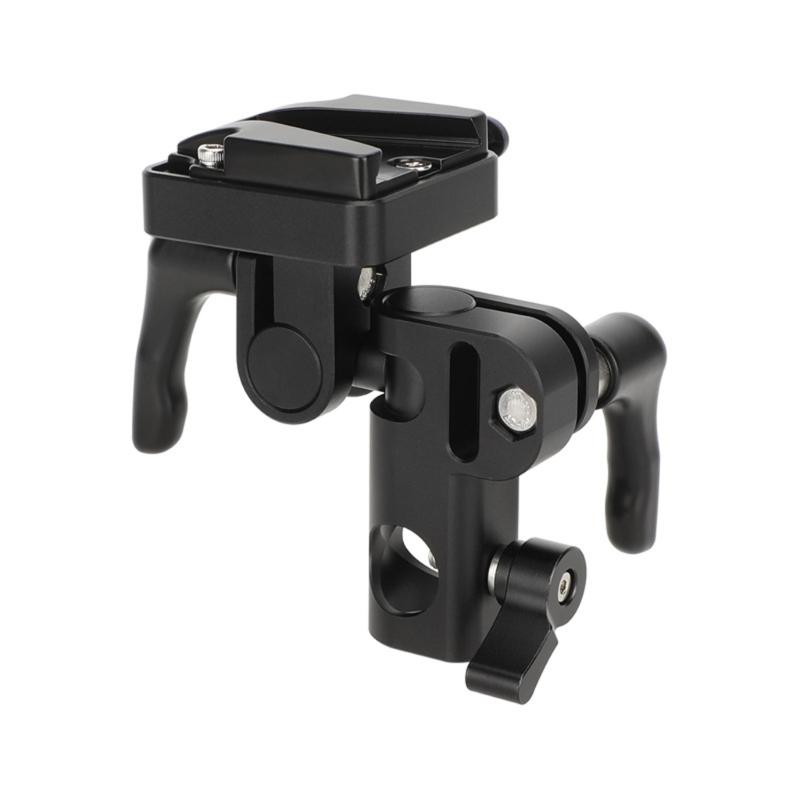 Aluminum Alloy V Mount Battery Adapter 180°Rotatable Designing for C Clamp Conversion for Light Stands and Tripods