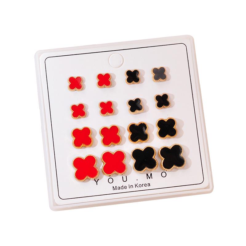 2025 Trendy Four-Leaf Clover Resin Stud Earrings for Women - Luxurious Niche Design