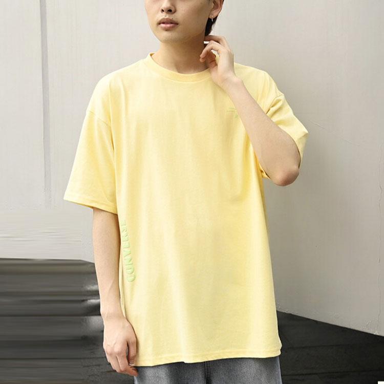 Converse Worldwide Class T Shirts Men's Yellow Crew Neck Moderate Straight Fit 10021508-A02