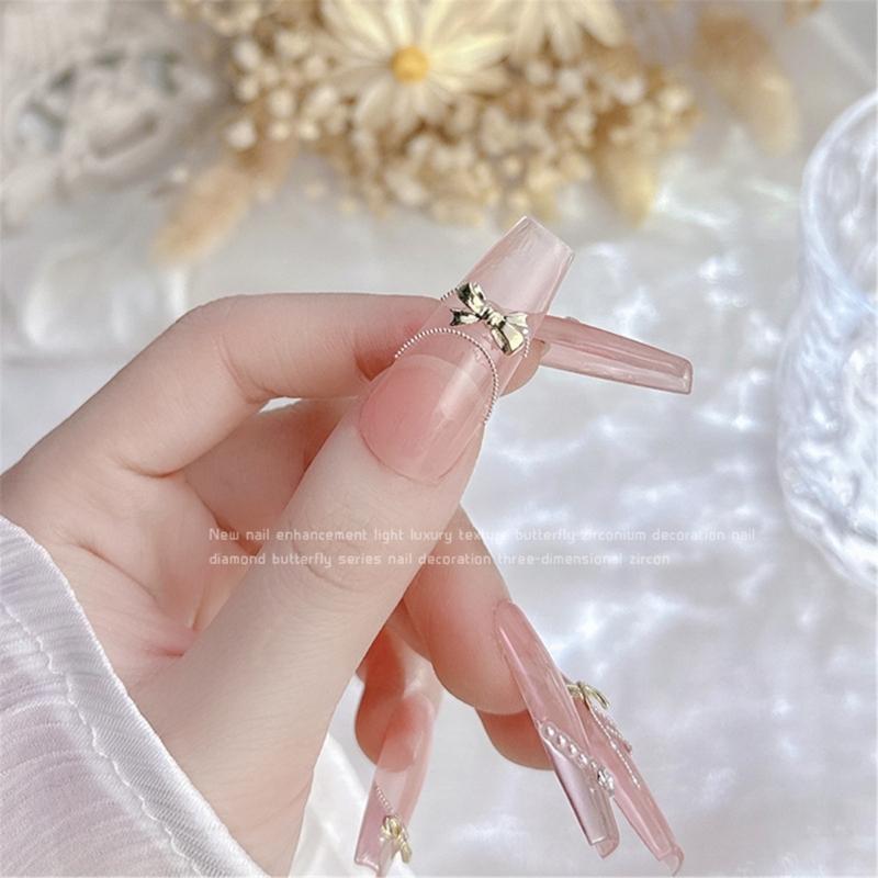 10pcs Delicate Alloy Bow Nail Gems for Stylish and Cute Nail Decorations for Women Girls
