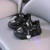 LED Light Shoes Children's Alphabet Webbing Mesh Breathable Light-emitting Shoes Boys and Girls Sports Shoes 21-30