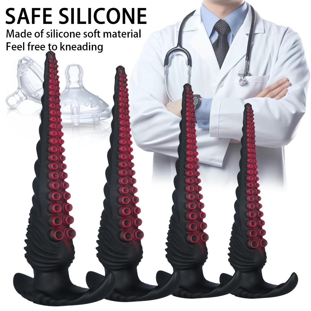 Extra Long Octopus Anal Plug - Wearable SM Toy with Alien Tentacles, Anal Whip Dildo for Unisex Rear Stimulation Adult Sex Toy