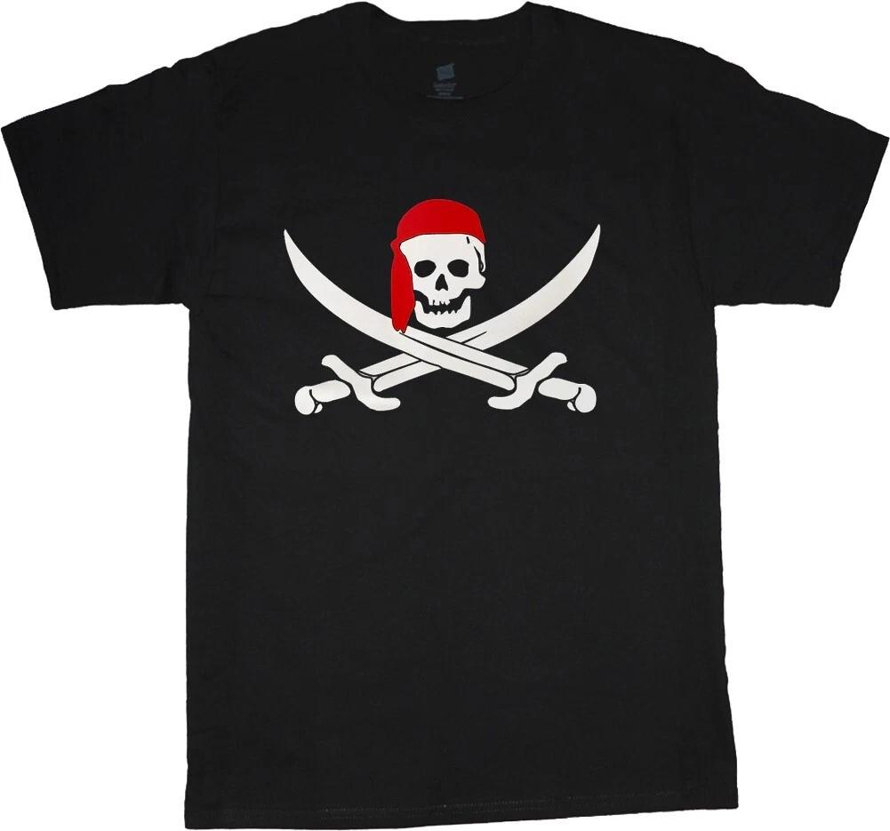 Big and Tall T-shirt Pirate Skull Tee Shirt Jolly Roger Flag Costume Apparel XXXXL