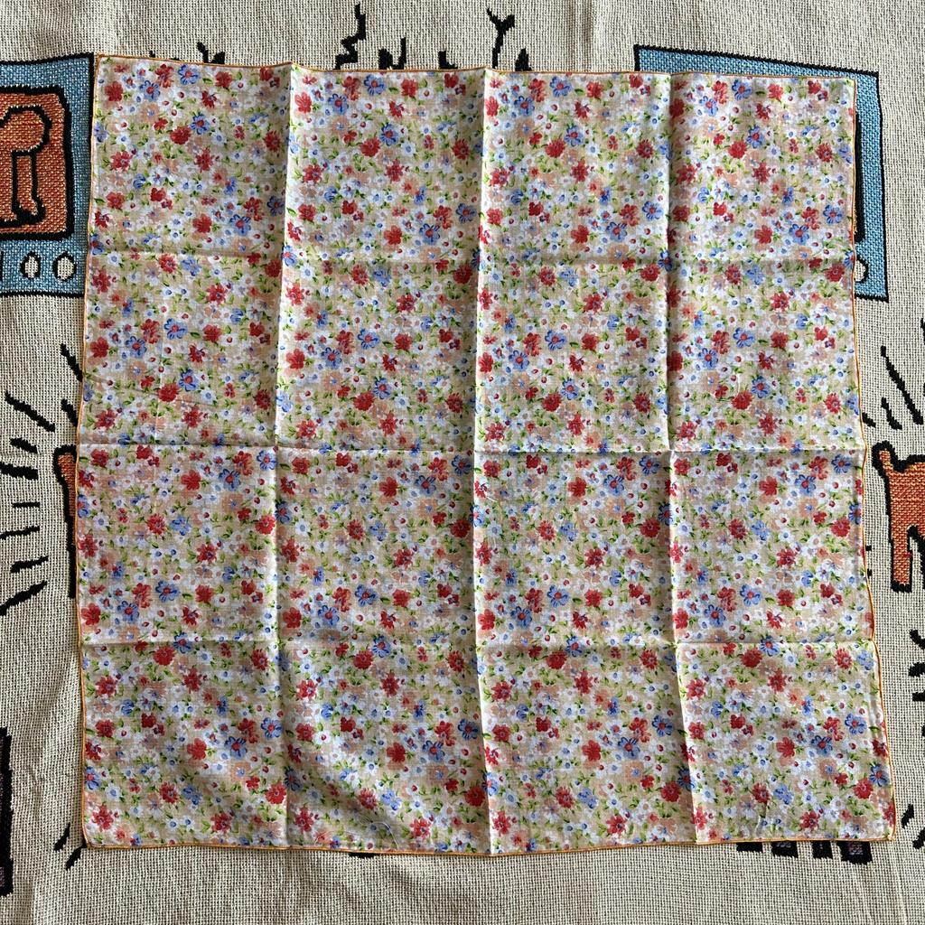 1Pc Women'S Silk Scarf Small Square Women'S Cotton And Linen Scarf Fresh Small Floral Encryption Decorative Retro Headband