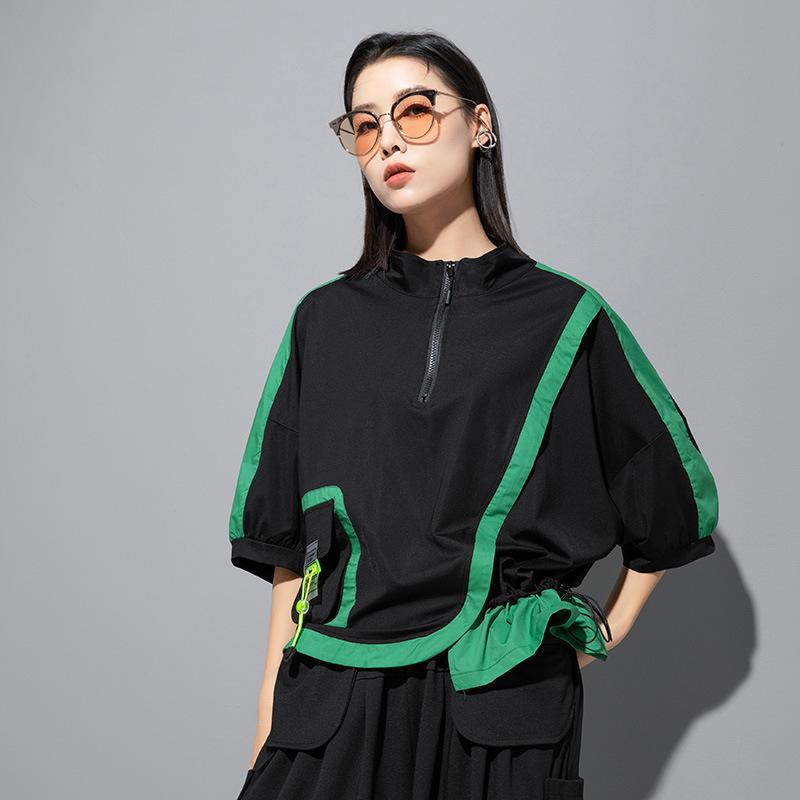 Short sleeve oversized vintage patchwork Casual loose summer t shirt tops Women t-shirt