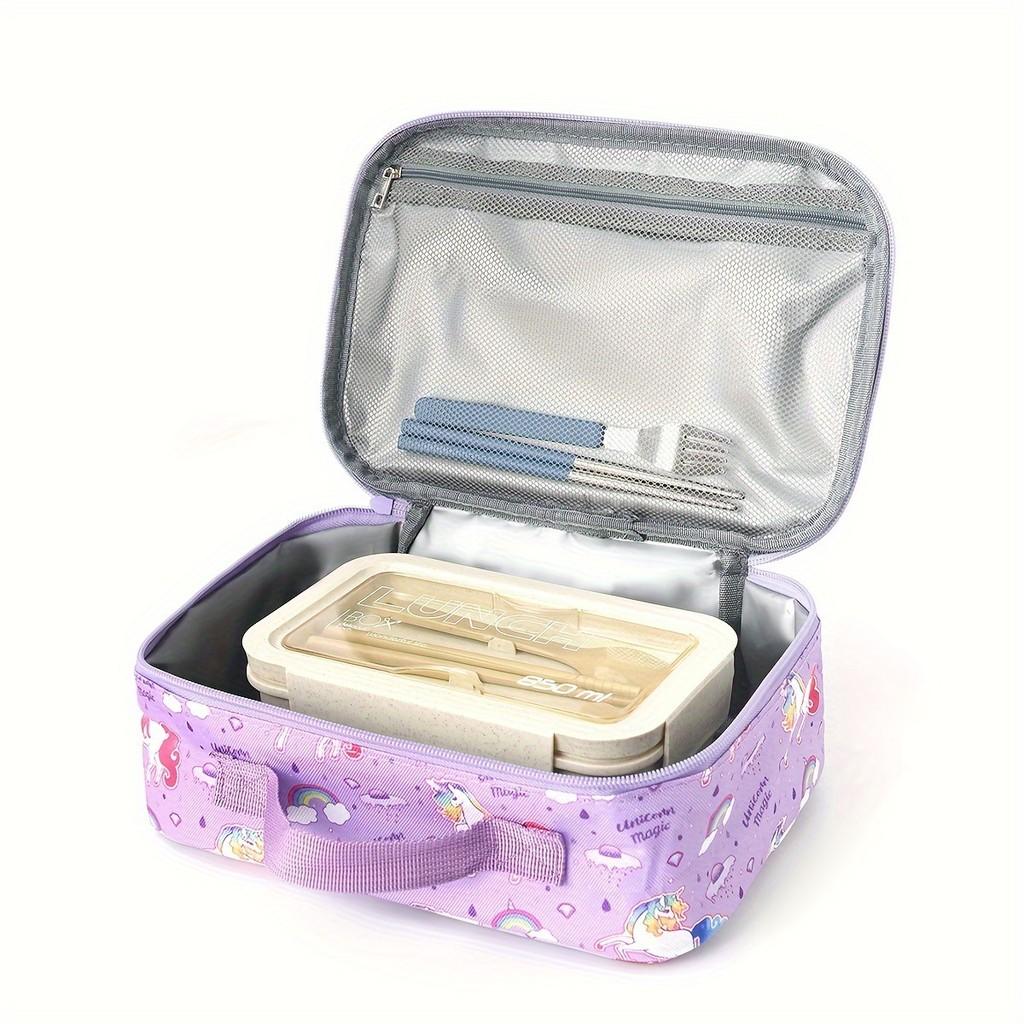 Cartoon Unicorn Lunch Bag For Kids Portable Insulated Ice Pack For School And Outdoors