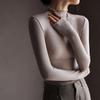 Elegantly Designed Women's Ruffle-Edged Half-High Neck Long-Sleeve Top for Autumn/Winter