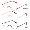 Retro Reading Glasses High-definition Metal Spring Hinges Half Moon Semi Rimless Readers Optical Spectacle Small Frame Eyeglass