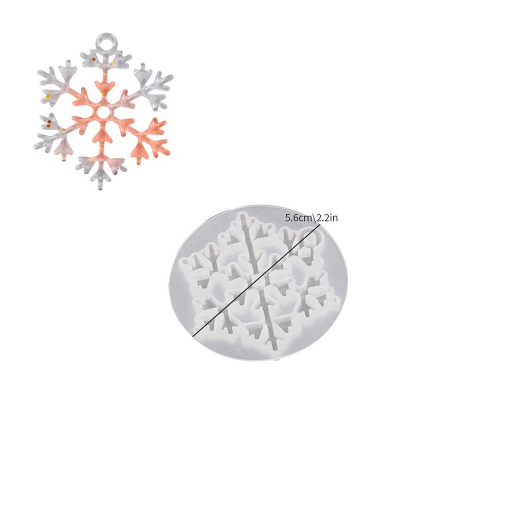 Christmas Snowflake Pendants Crystal Mirror Epoxy Resin Silicone Mold Xmas Holiday Ornament Resin Molds For Jewelry Making Craft