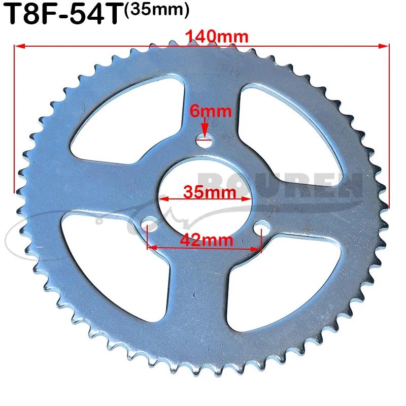 54 Tooth 54T T8F 35MM Rear Sprocket For ATV Quad Dirt Pocket Bike Cross 47cc 49cc Motorcycle Motorcross Dirt Bike Accessories серебряный
