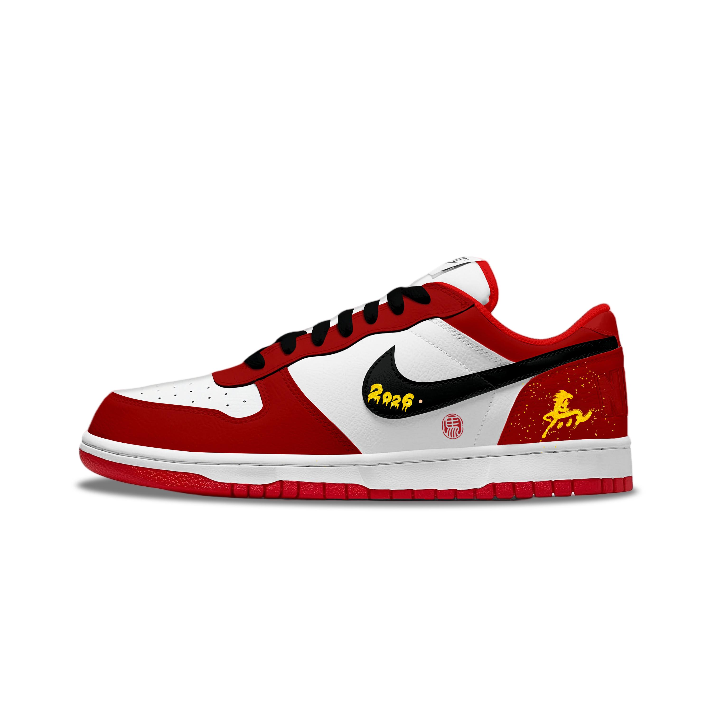 Nike Big Immediate Success Low top Skateboard Shoes Men s Red White 355152-150(Team1822-) 39