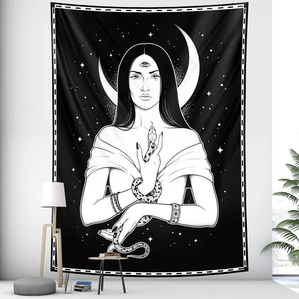 

VIKAMA Mysterious Fantasy Tapestry Wall Decoration Bedroom Meditation Corner Bohemian Style Background Wall Decoration 74x94cm(29x37in)