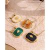 YACHAN Vintage Luxury Acrylic Charms Pendant Necklaces for Women Gold Plated Trendy Y2K Jewelry Waterproof