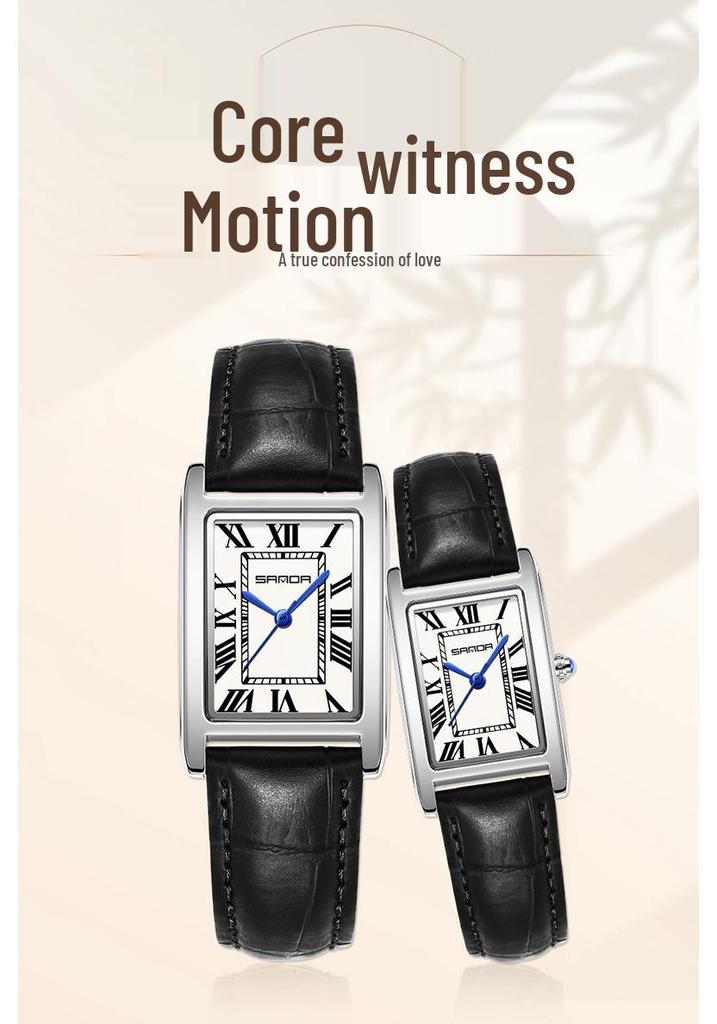 Orologi SANDA Quadrati Retro per Coppia - Eleganti, Impermeabili, al Quarzo, da Polso per Uomo e Donna