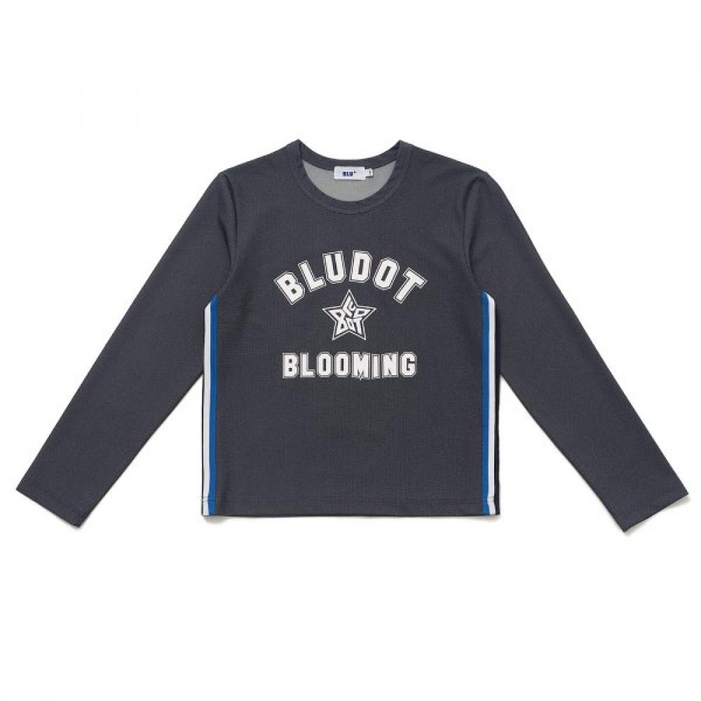 Blu DoT Graphic PrinT Long Sleeve T shirT Ny
