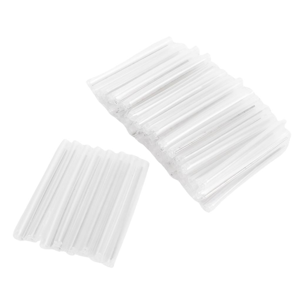 200PCS Clear Heat Shrinkable Tubes Pigtail Fiber Optic Fusion Splice Sleeve with Single Steel Needle 60x5x3.8mm