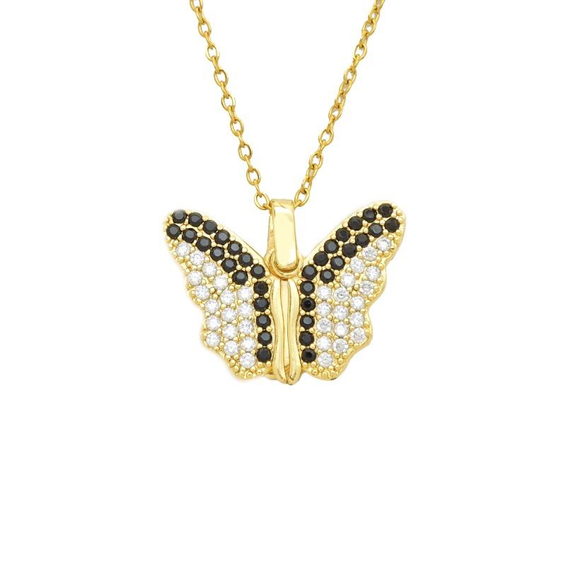 Heart-shaped Open and Closing Wings Creative Fashion Necklace for Women, Simple and Elegant Luxury Design with A Touch of Sophistication.