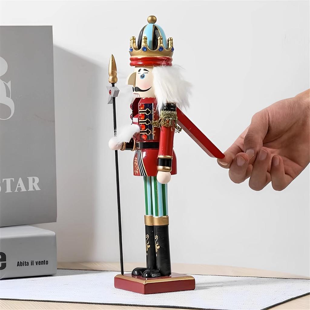 Christmas Nutcracker Ornament 12 inch Traditional Painted Wooden Nutcracker Soldier Doll Nutcracker Figures Holiday Party Tabletop Christmas