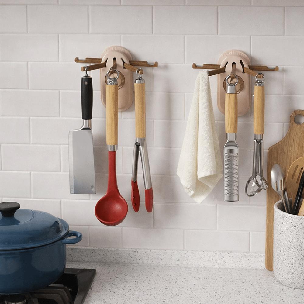 Strong Adhesive Spatula Storage Rack Wall Mounted Wall Hooks Kitchen Utensil Hook Bedroom