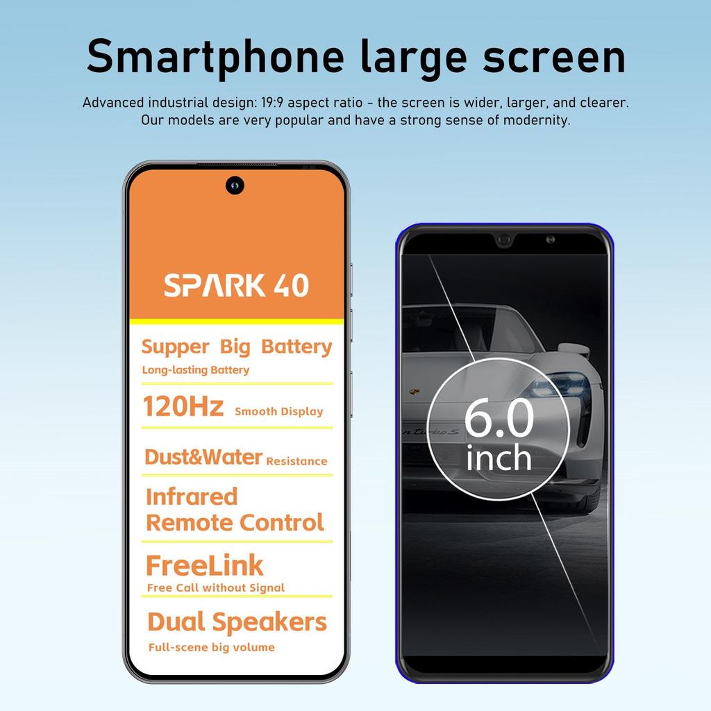 Spark 40 Android Smartphone, 16GB+1TB, 7.3-Inch Display, In Stock